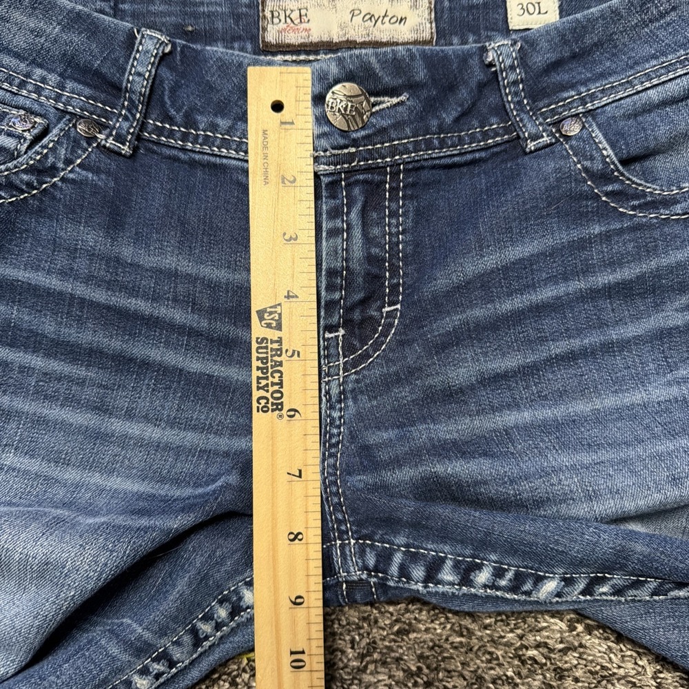 BKE Jeans Womens 30 L Boot Cut Low Rise Denim Stretch Dark Wash Payton 34x31.5 - Picture 9 of 10